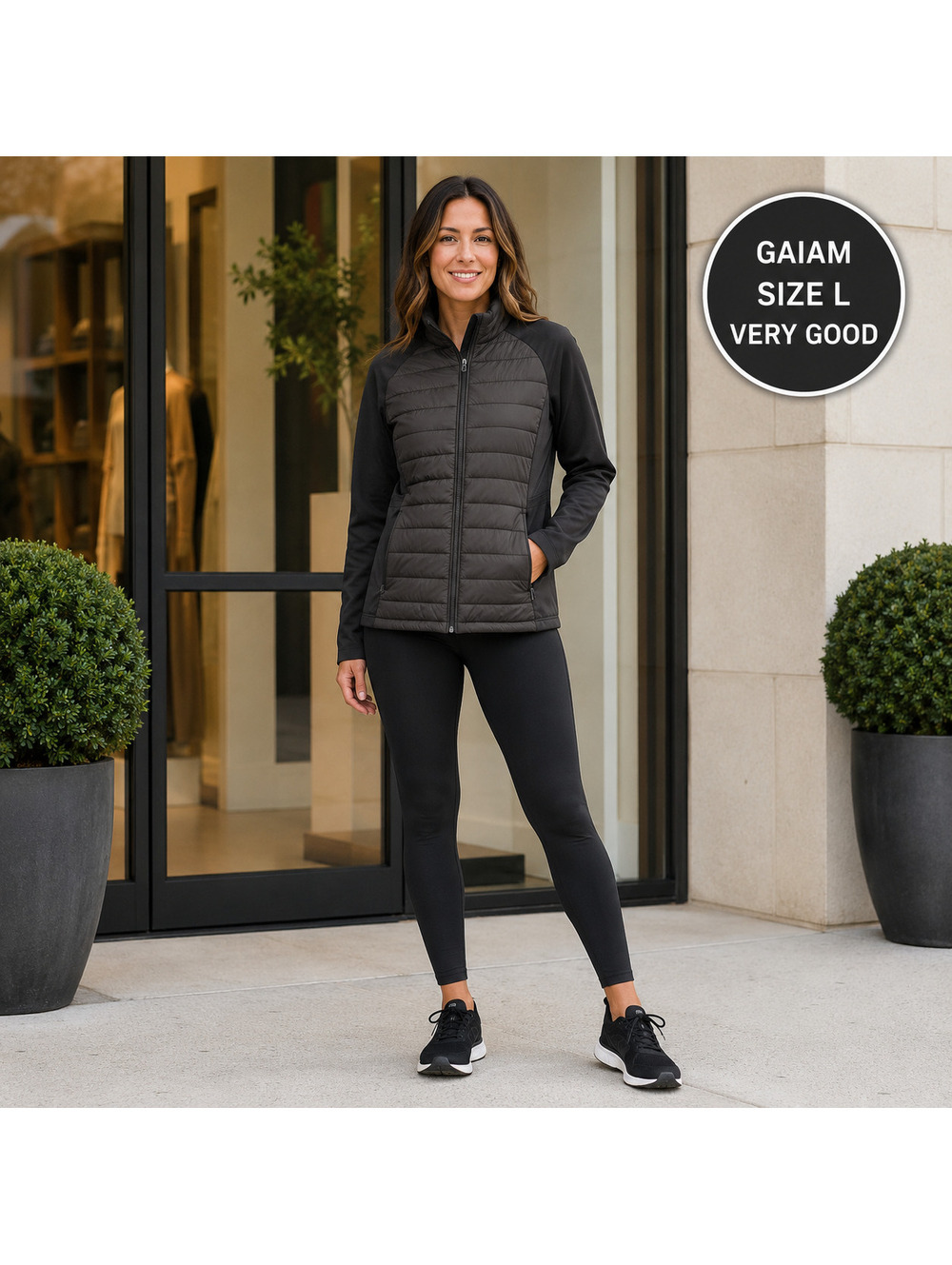 Gradual | Women's | L | Black Quilted Hybrid Active Jacket